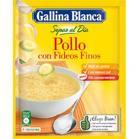 SOPA AL DIA GALLINA BLANCA pollo con fideos sobre 74 grs